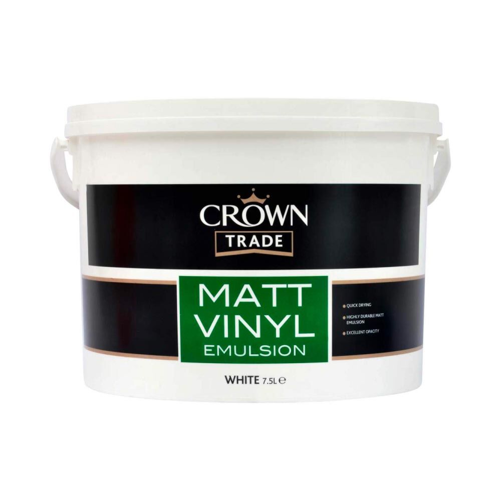 Crown Trade Vinyl Matt Emulsion - White 7.5L - Image 2