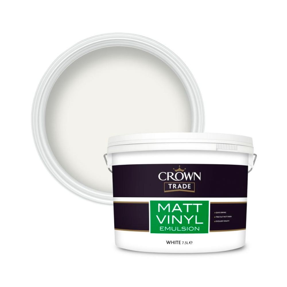 Crown Trade Vinyl Matt Emulsion - White 7.5L - Image 3