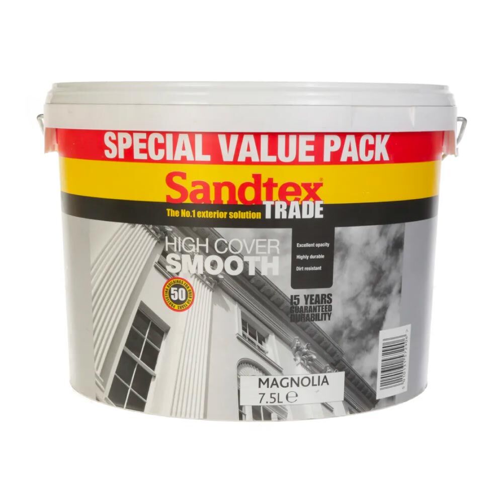 Sandtex Trade High Cover Smooth Masonry - Magnolia 7.5L - Image 2