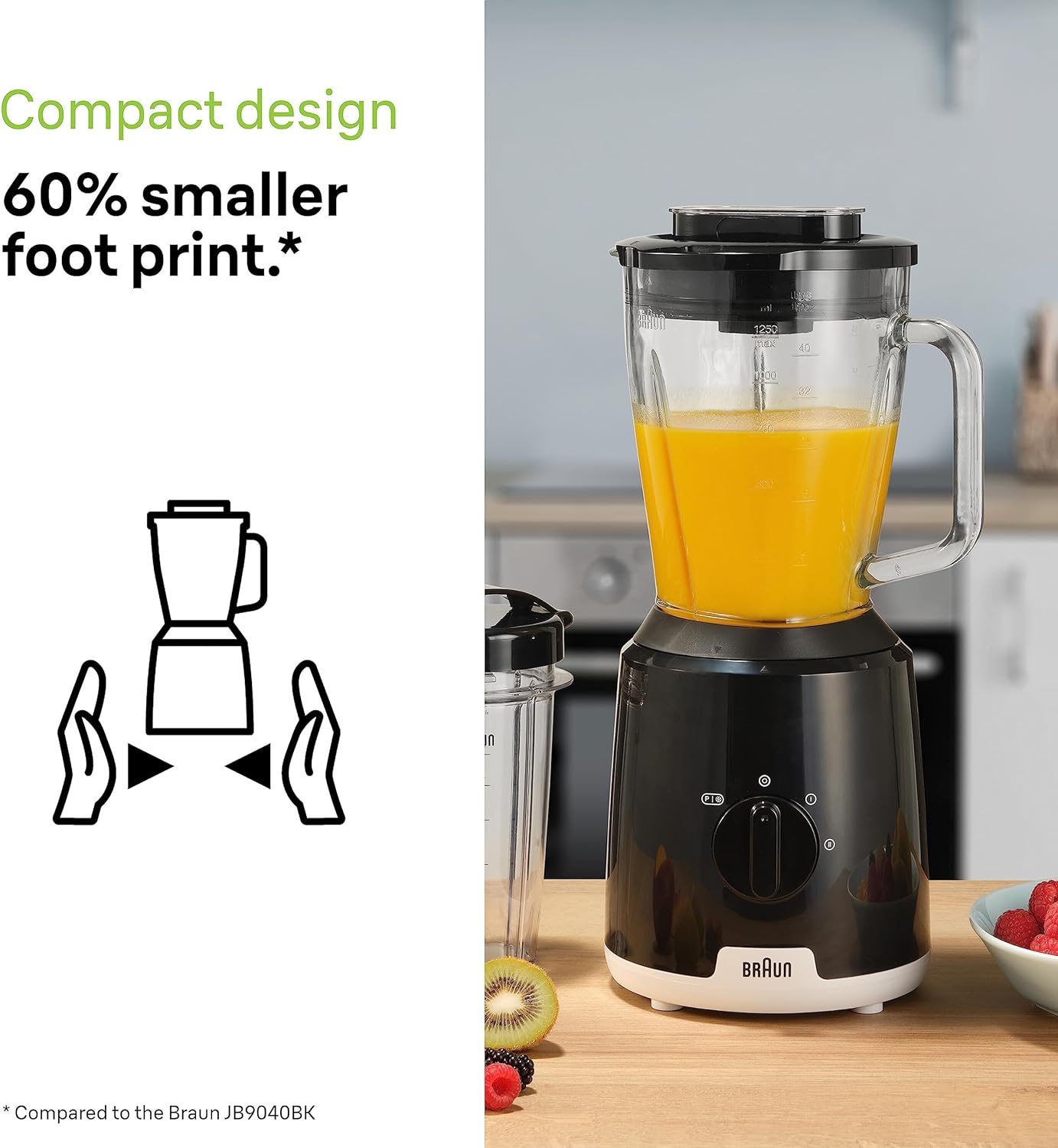 Braun JB1051BK 600W 1.5L PowerBlend 1 Jug Blender Black - Image 4