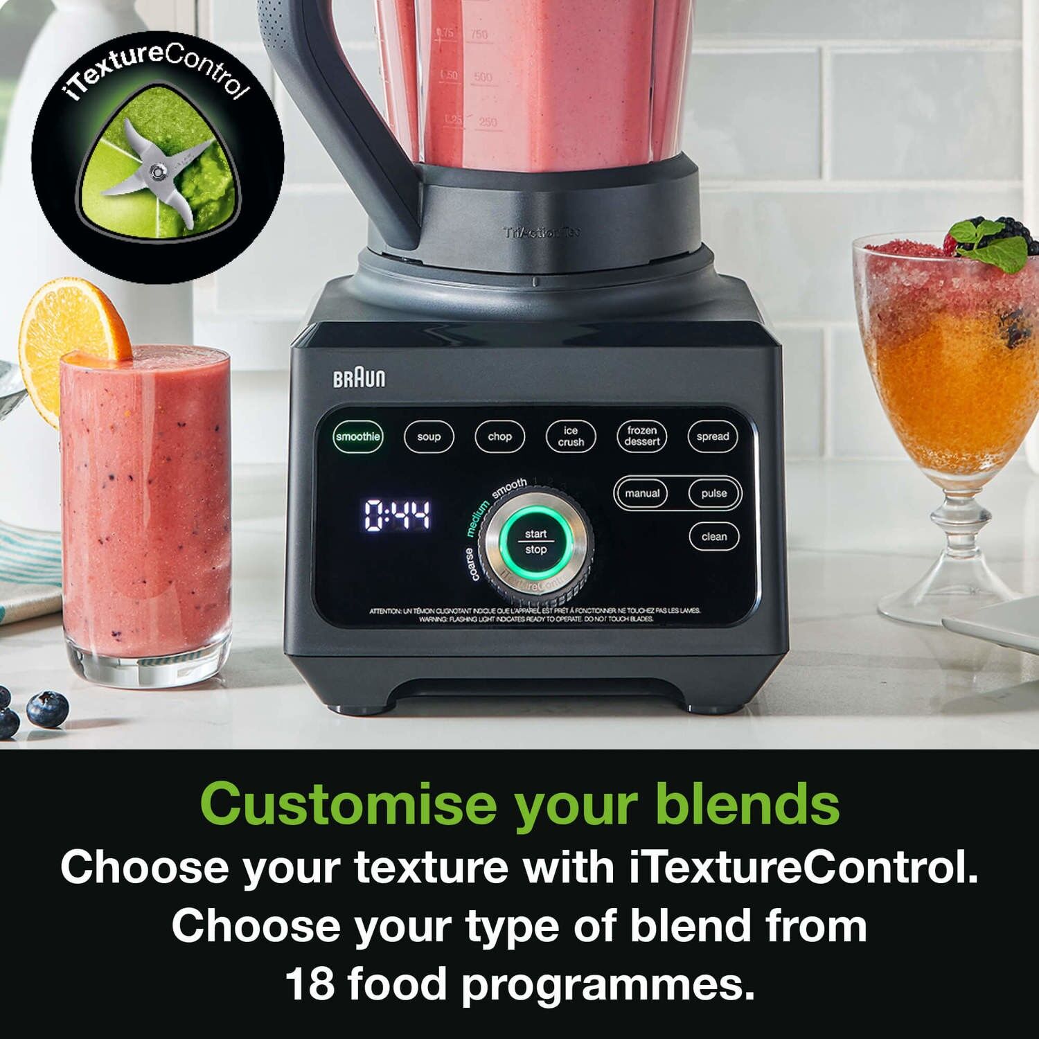 Braun JB9040BK 1600W 3L PowerBlend 9 Jug Blender Black - Image 3