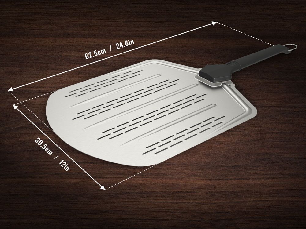 Witt Perforated Pizza Peel 12" - Stainless Steel - Image 2
