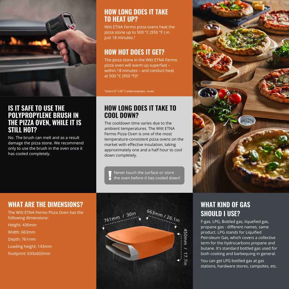 Witt Etna Fermo Pizza Oven 16" - Orange - Image 10