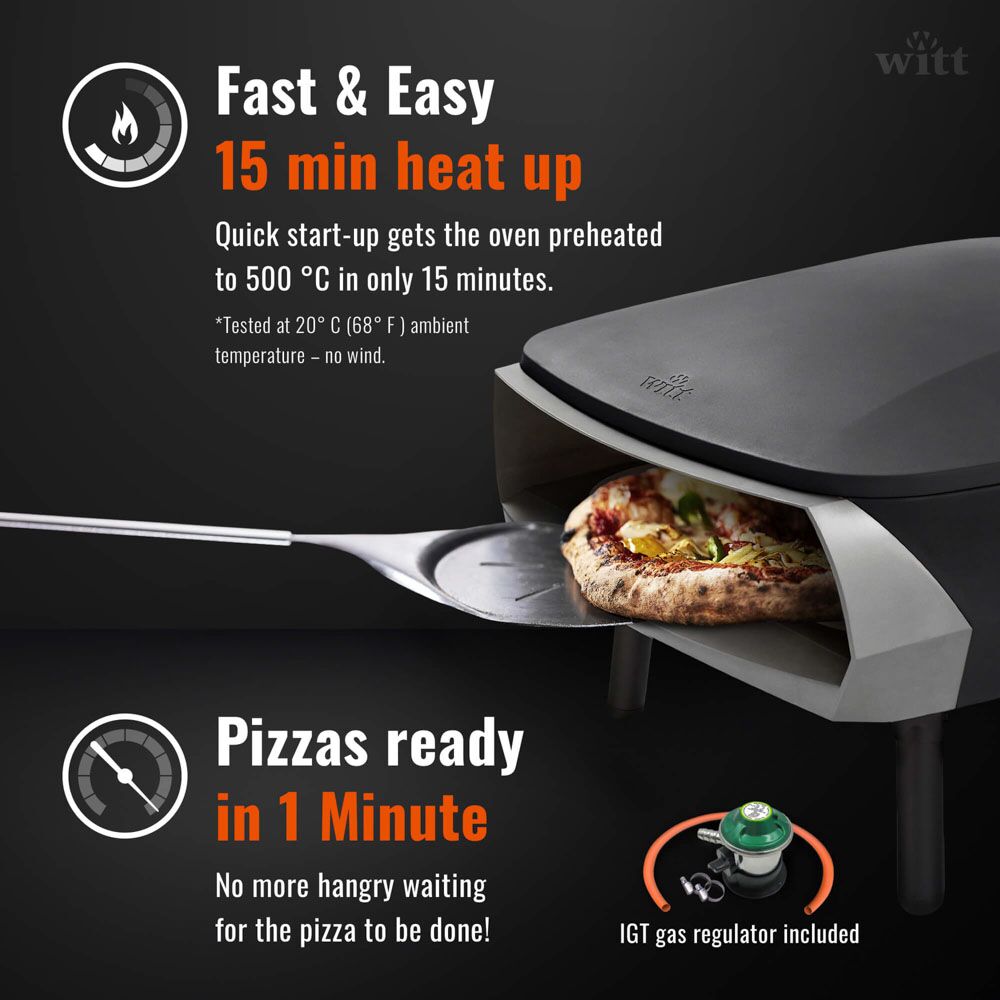 Witt Etna Rotante Pizza Oven 16" - Black - Image 8