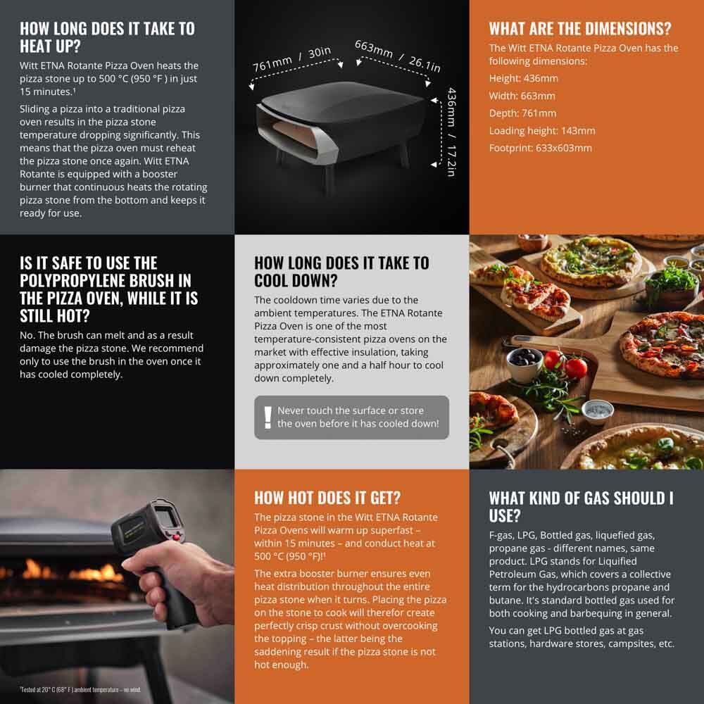 Witt Etna Rotante Pizza Oven 16" - Orange - Image 13