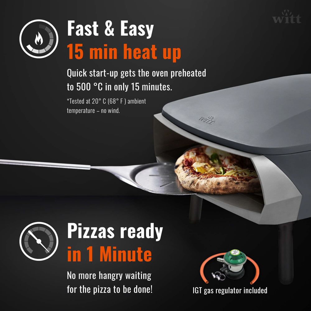 Witt Etna Rotante Pizza Oven 16" - Graphite - Image 8