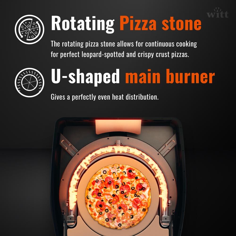 Witt Etna Rotante Pizza Oven 16" - Orange - Image 7