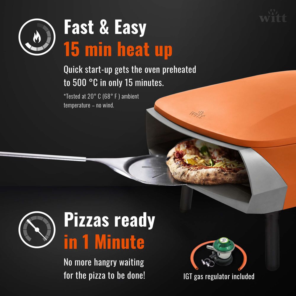 Witt Etna Rotante Pizza Oven 16" - Orange - Image 8