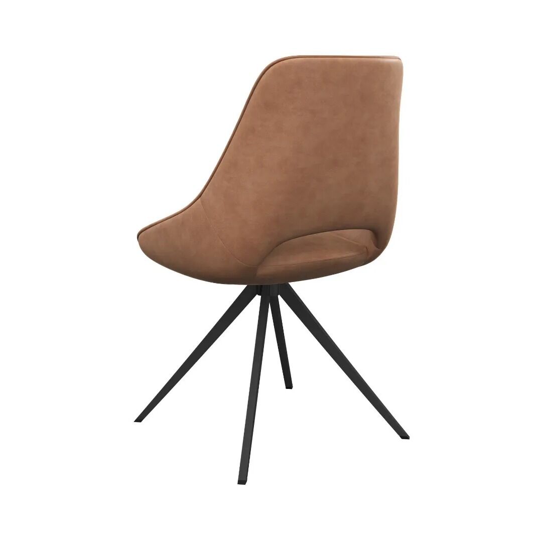 Cerutti Swivel Dining Chair Tan - Pair - Image 4