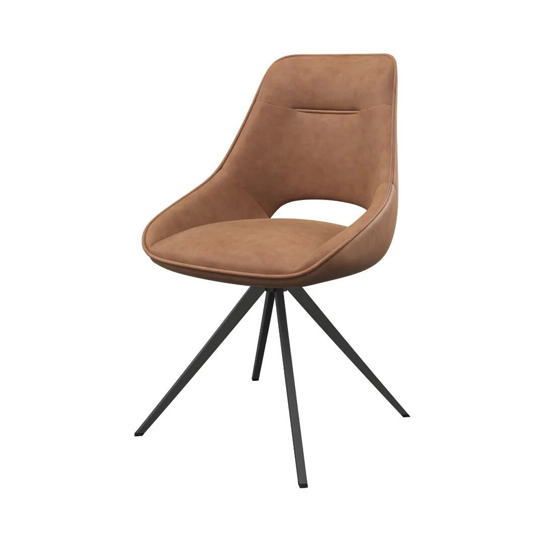 Cerutti Swivel Dining Chair Tan - Pair - Image 2