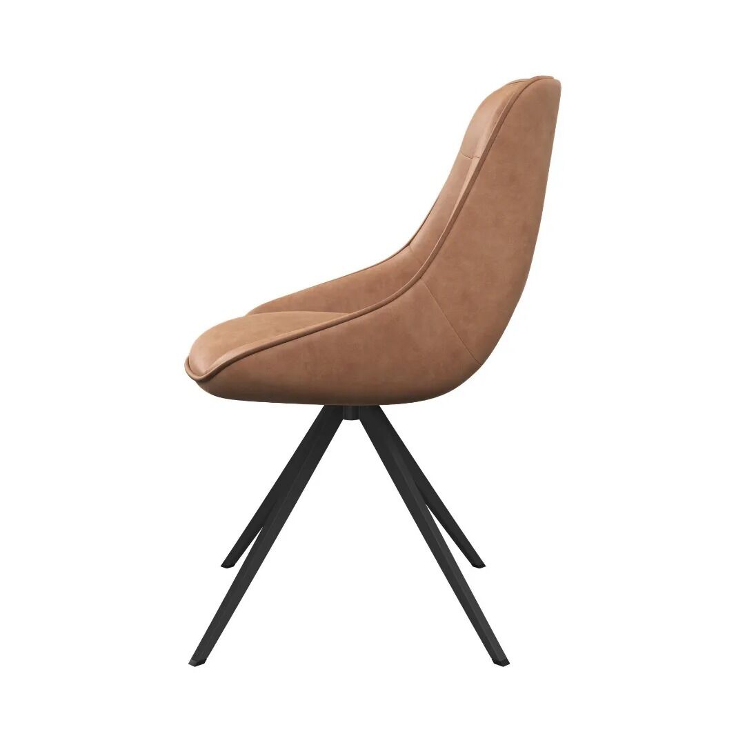 Cerutti Swivel Dining Chair Tan - Pair - Image 3