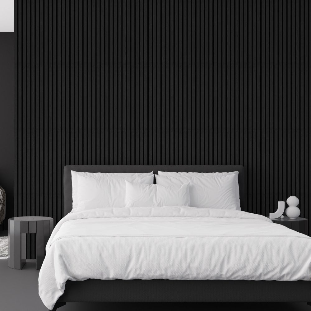 Dark Grey Premium Decorative Acoustic Slat Wall Panel - 2400mm x 600mm - Image 3