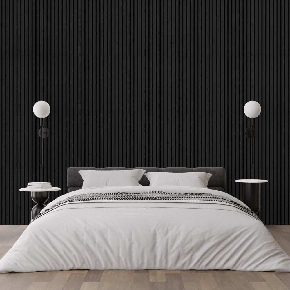 Dark Grey Premium Decorative Acoustic Slat Wall Panel - 2400mm x 600mm - Image 4