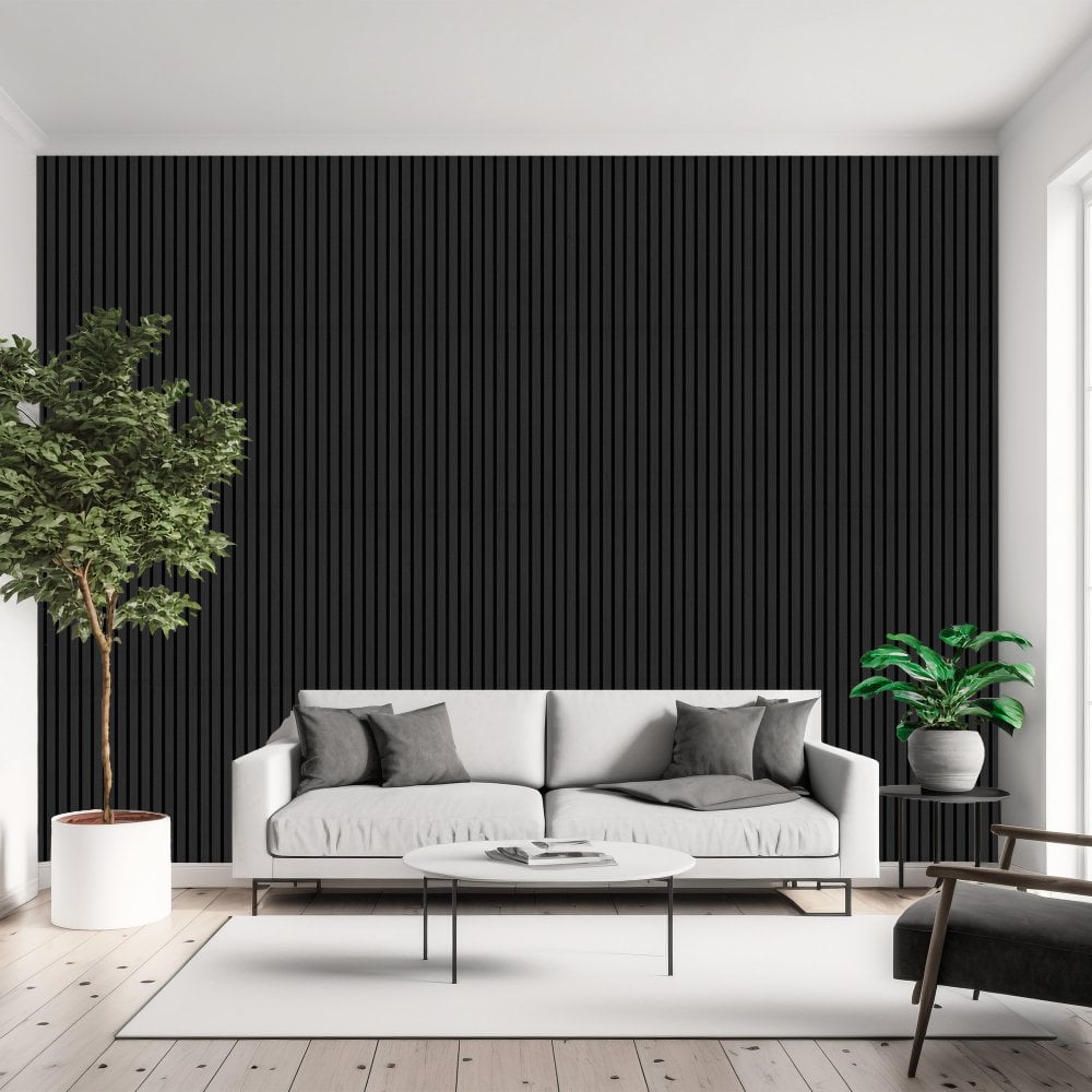 Dark Grey Premium Decorative Acoustic Slat Wall Panel - 2400mm x 600mm - Image 5