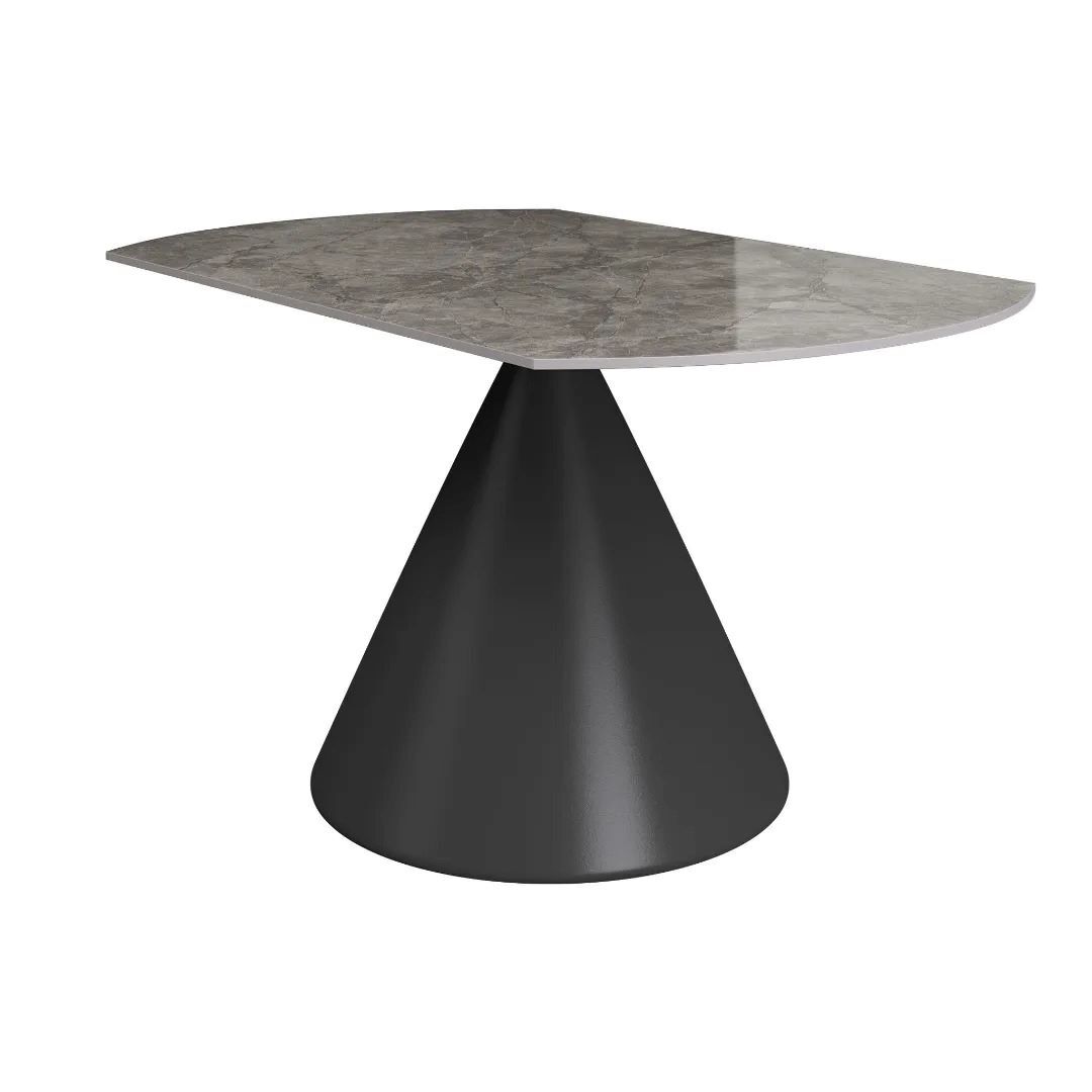 Alonso Gloss Grey Ceramic Extending Dining Table - 135cm