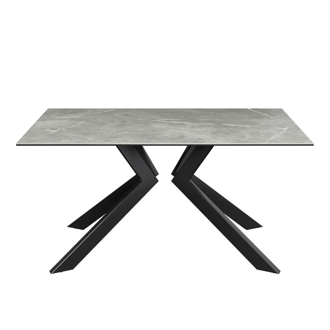 Azzaro Fixed Matte Grey Ceramic Dining Table - 160cm - Image 2