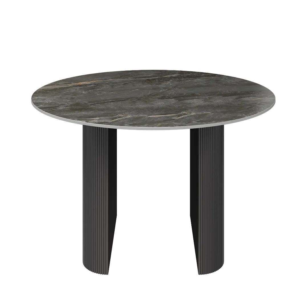 Cartier Round Gloss Grey Ceramic Dining Table -120cm - Image 2