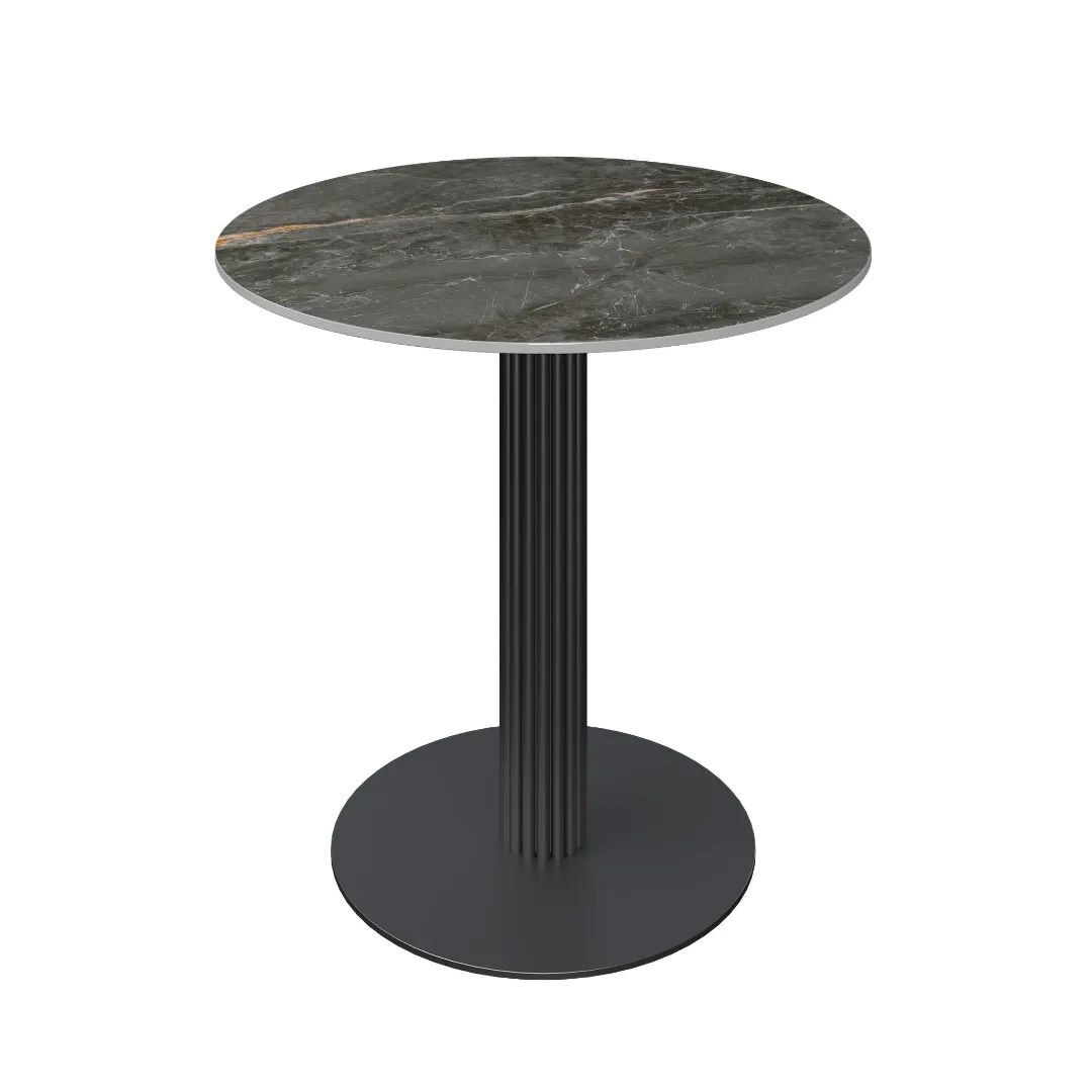 Cartier Round Gloss Grey Ceramic Dining Table - 80cm - Image 2