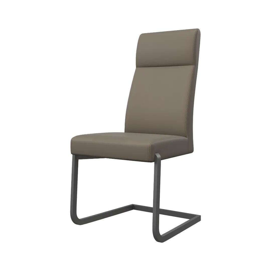 Dante Dining Chair Taupe With Grey Frame - Pair - Image 2