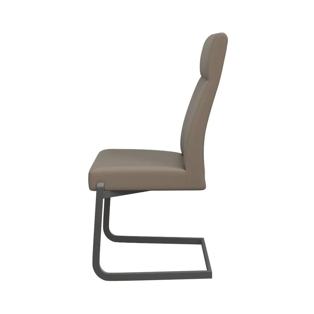 Dante Dining Chair Taupe With Grey Frame - Pair - Image 3