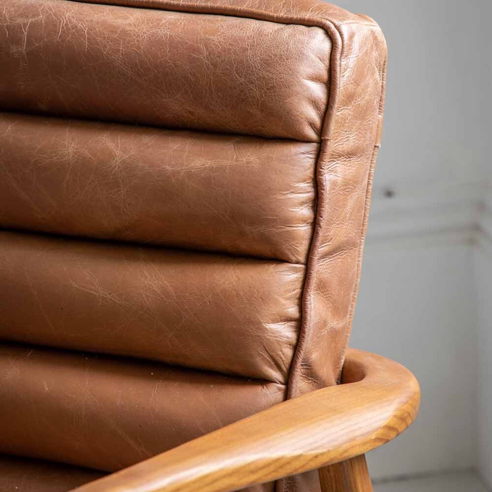 Busan Armchair Vintage Brown Leather - Image 2