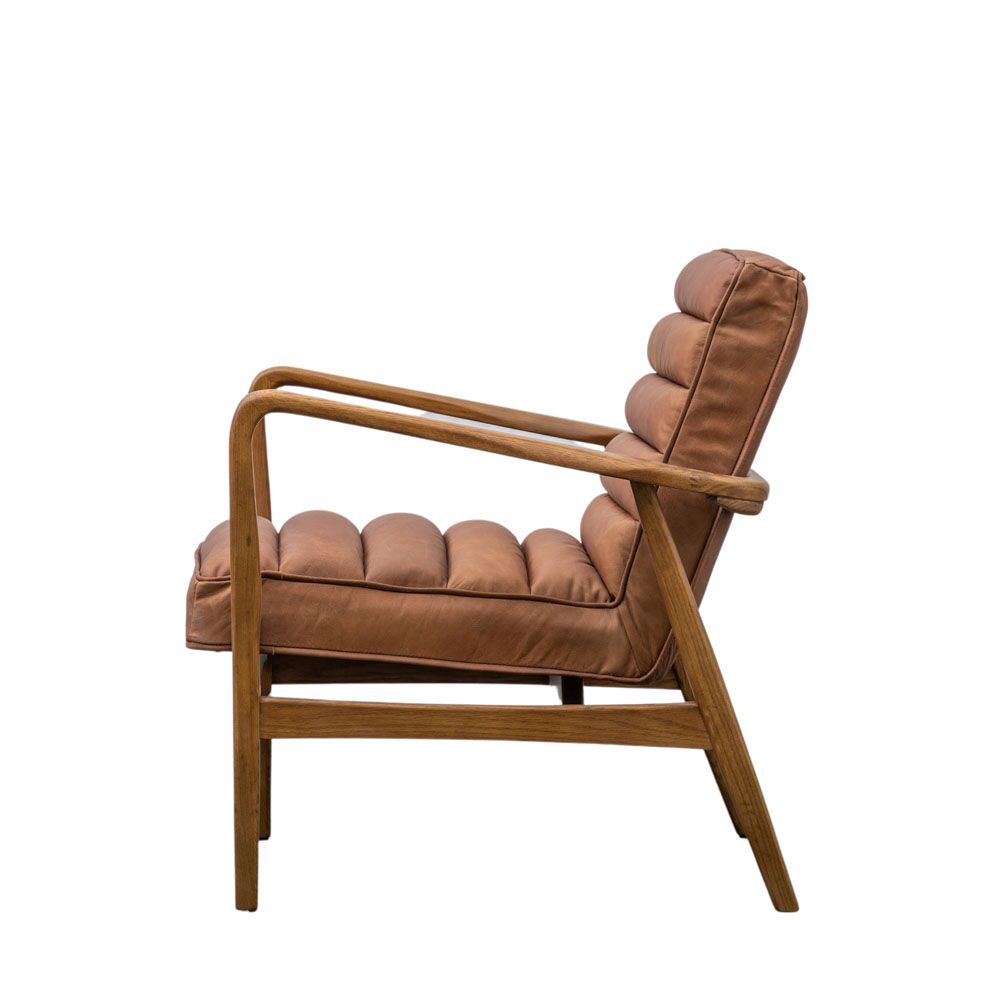 Busan Armchair Vintage Brown Leather - Image 4