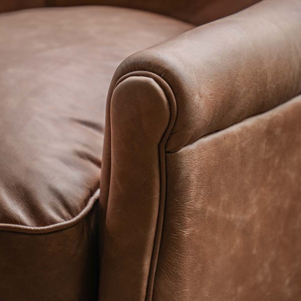 Buckingham Chair Vintage Brown Leather - Image 2