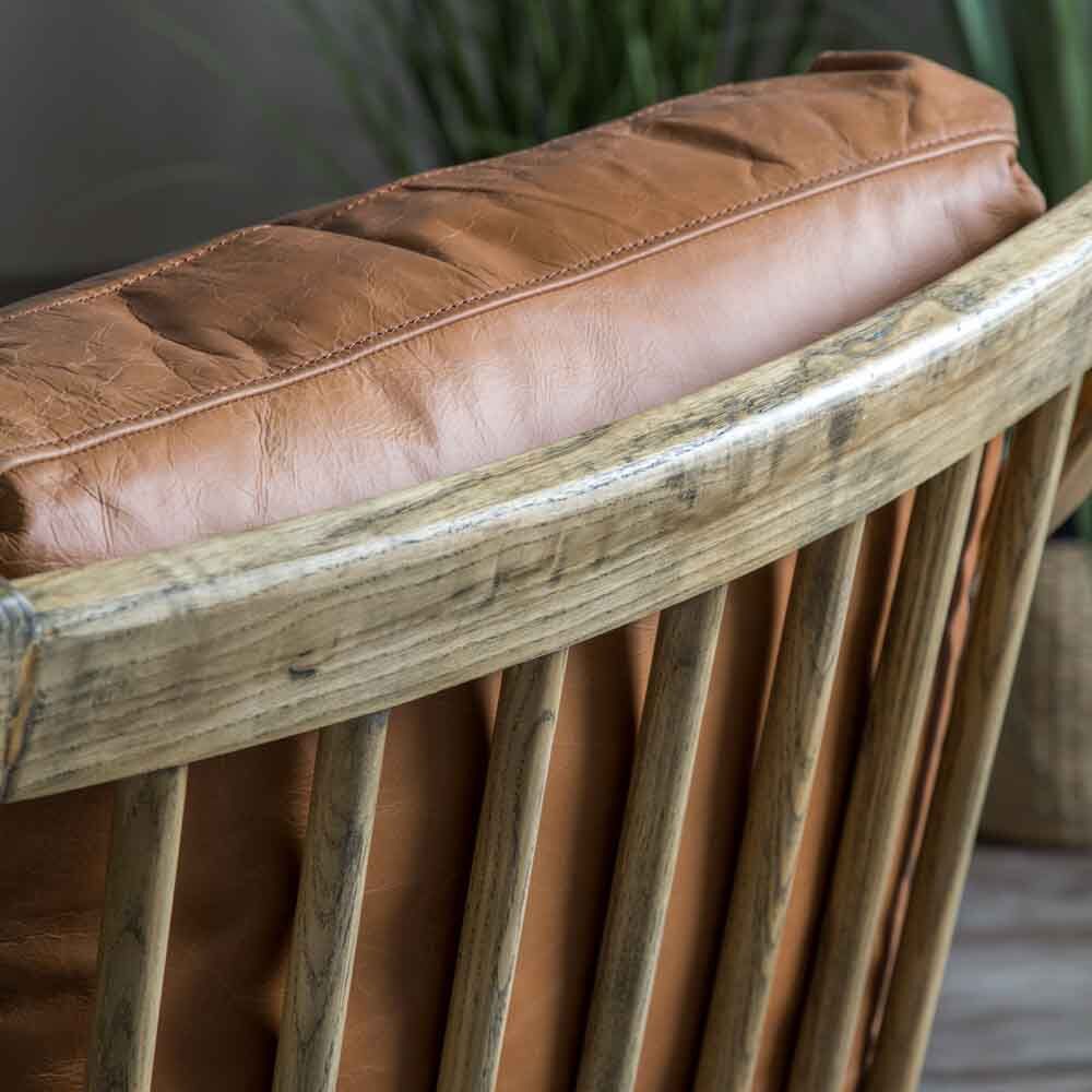 Mumbai Armchair Brown Leather - Image 2