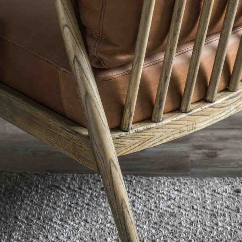 Mumbai Armchair Brown Leather - Image 3