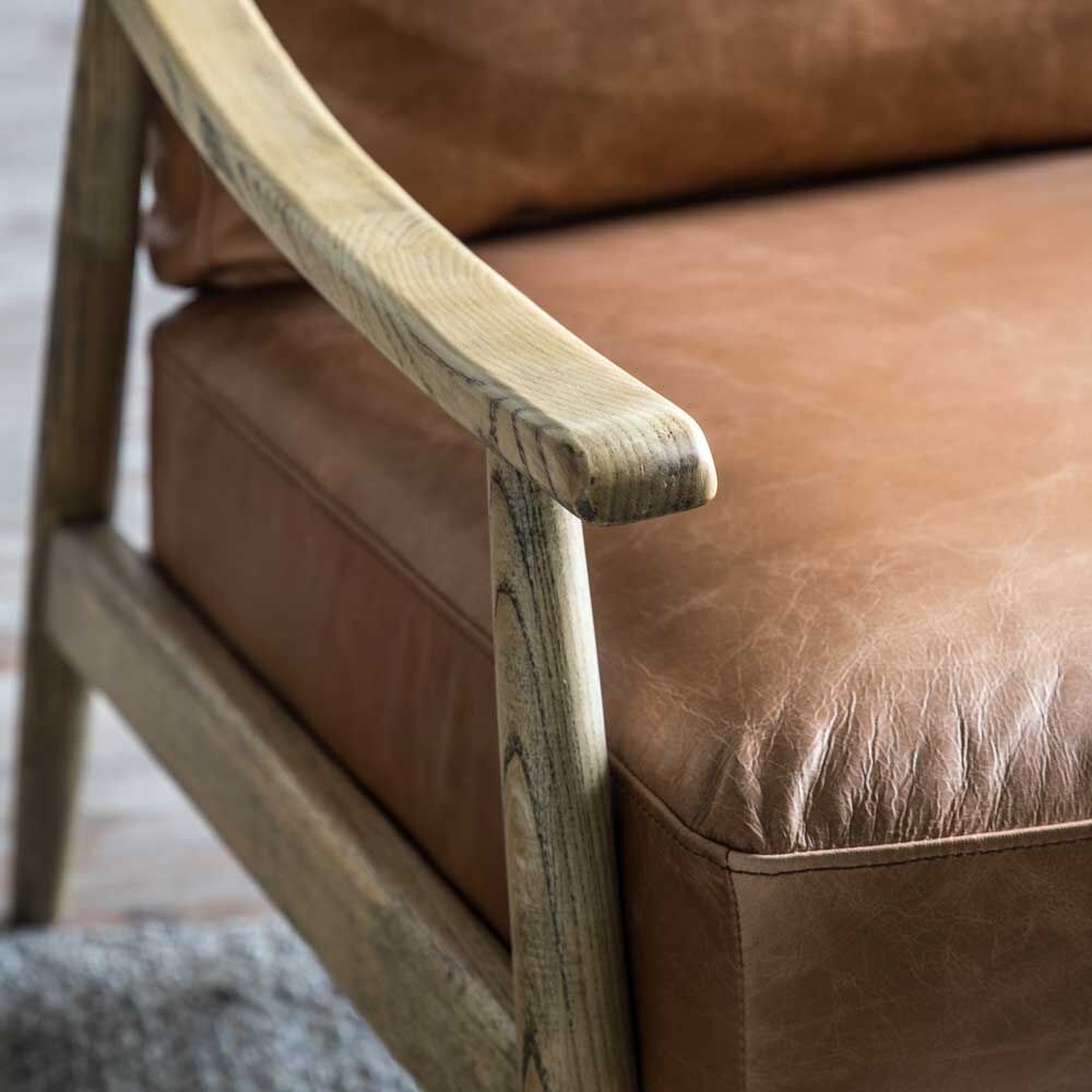 Mumbai Armchair Brown Leather - Image 4