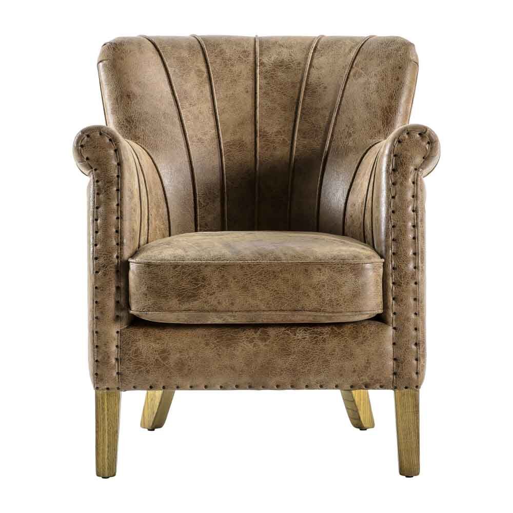 Kobe Armchair Brown Leather - Image 5