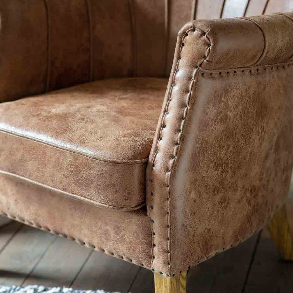 Kobe Armchair Brown Leather - Image 2