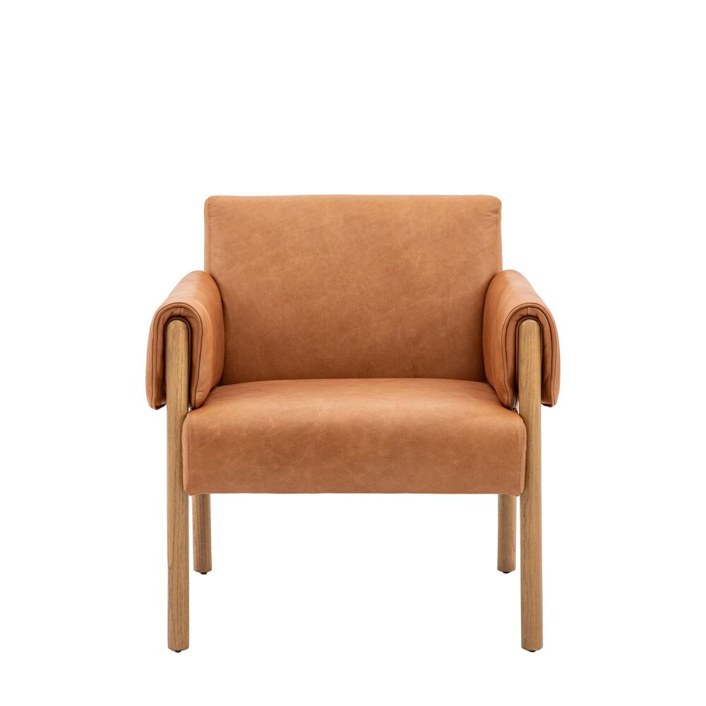 Avon Armchair Brown Leather - Image 4