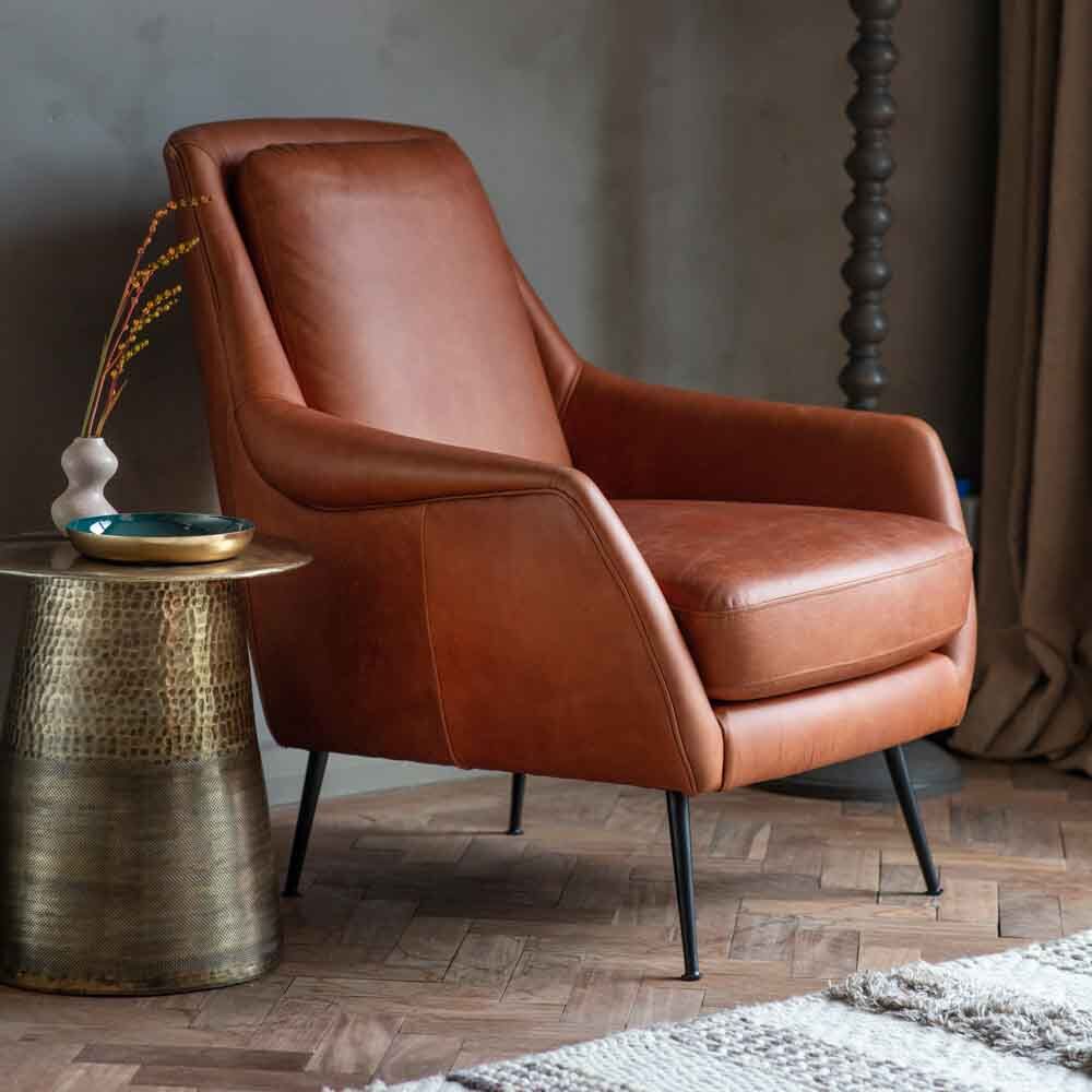 Quebec Armchair Brown Leather