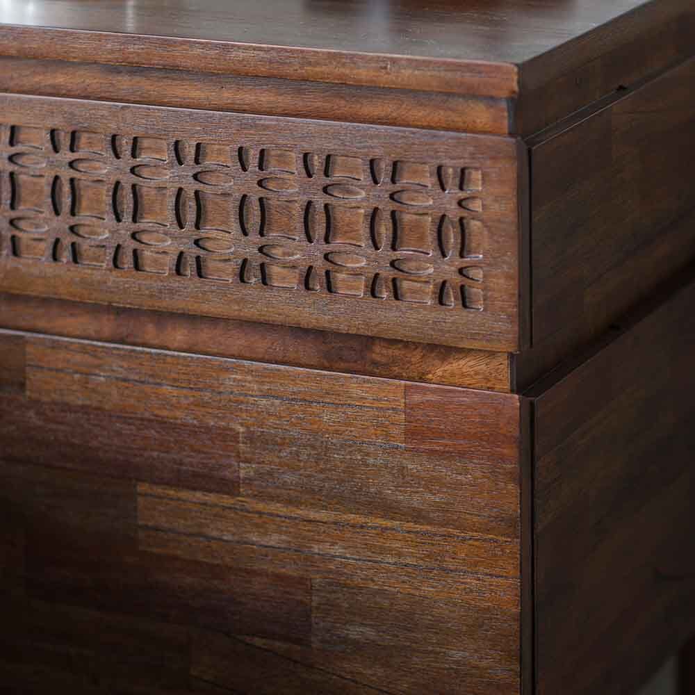 Aswan Retreat Bedside 2 Drawer Chest Brown Mango - Image 2