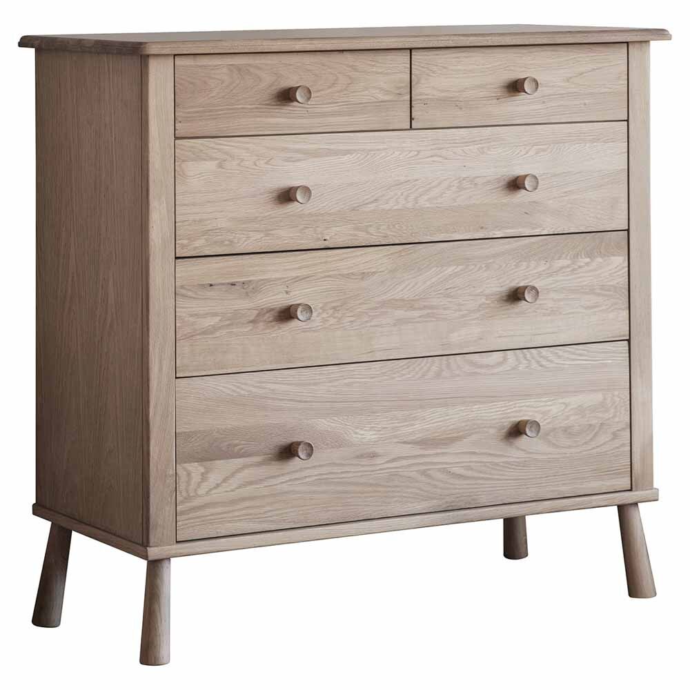 Harbin 5 Drawer Chest Oak - Image 4