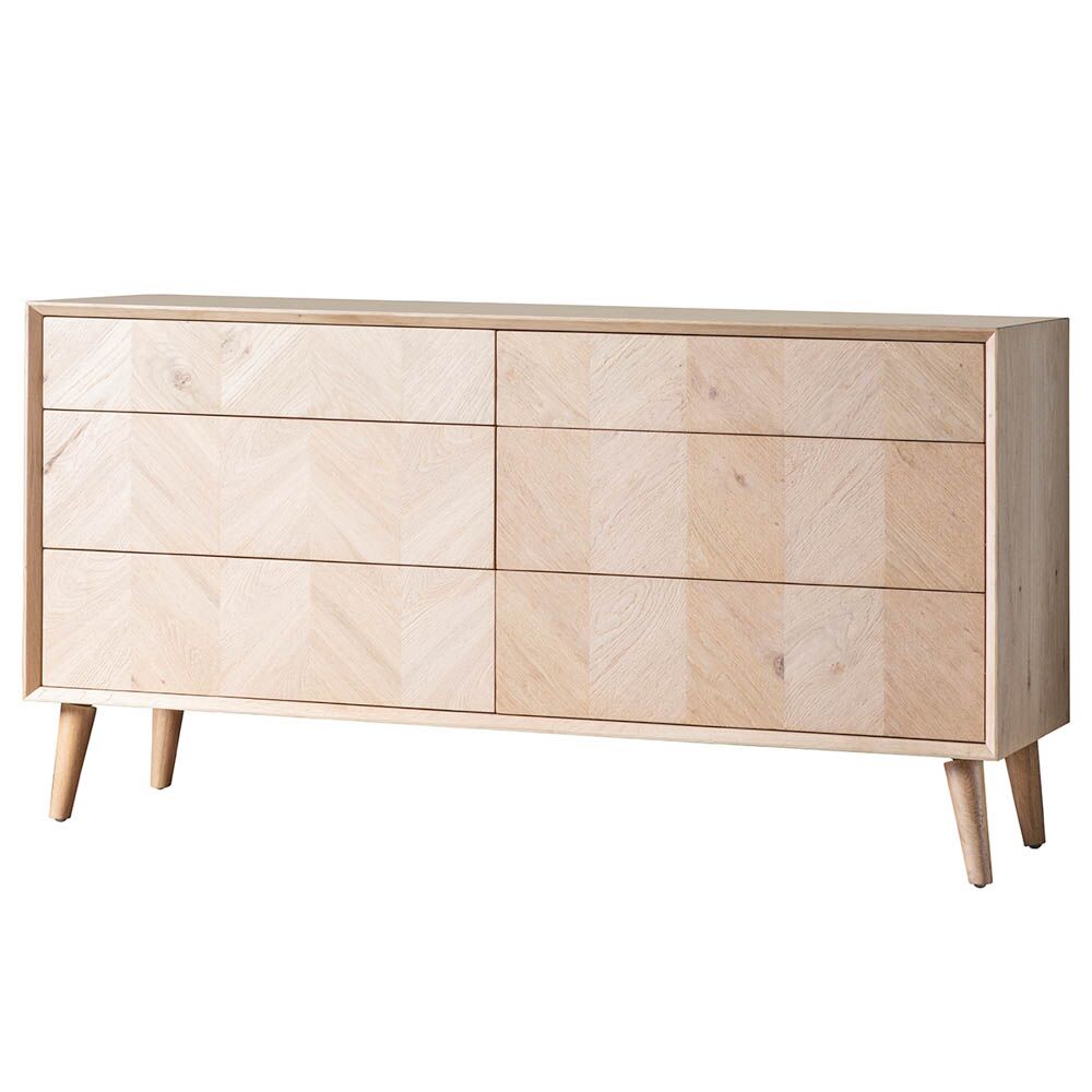 Florence 6 Drawer Chest Oak - Image 4