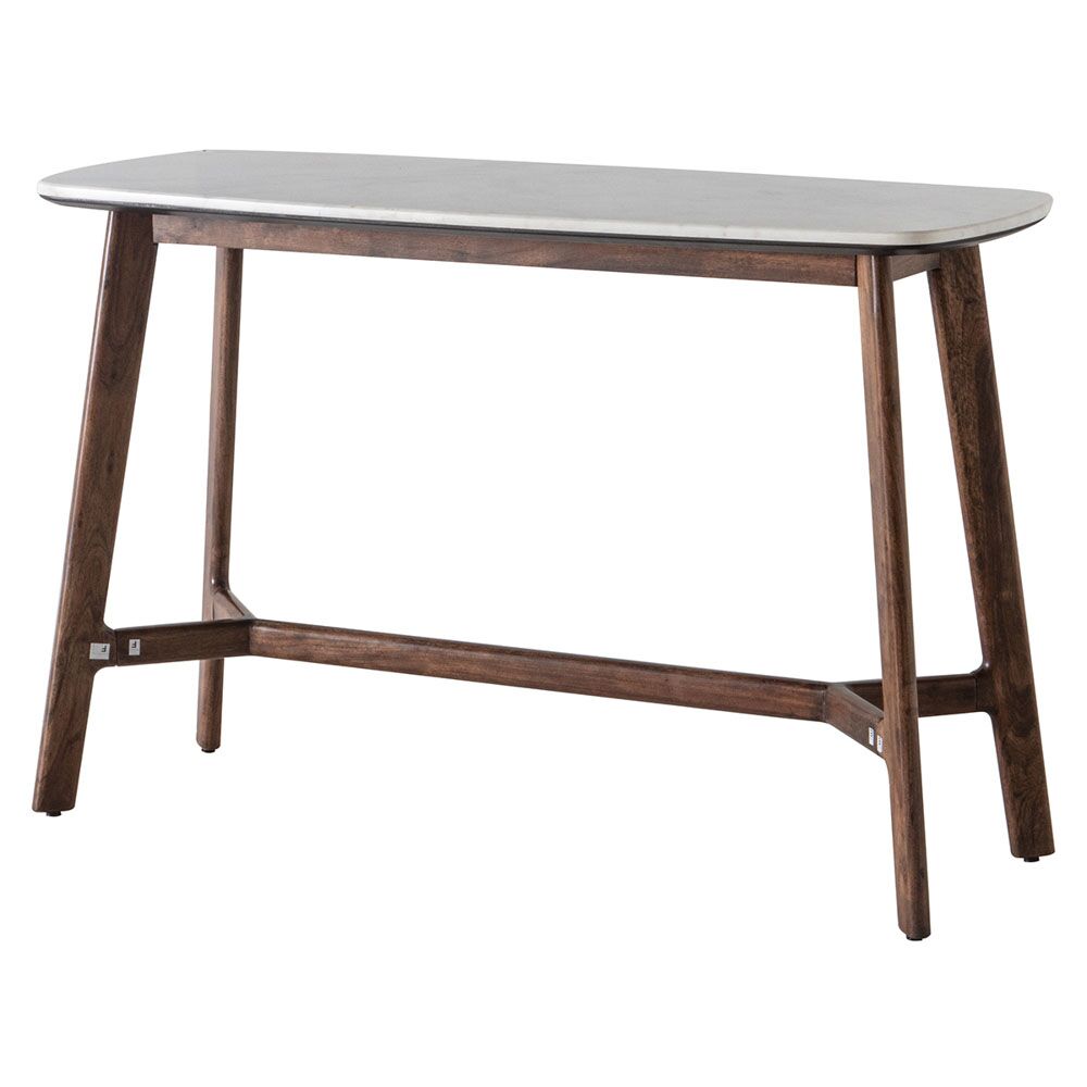 Managua Console Table Dark Wood / Marble - Image 2