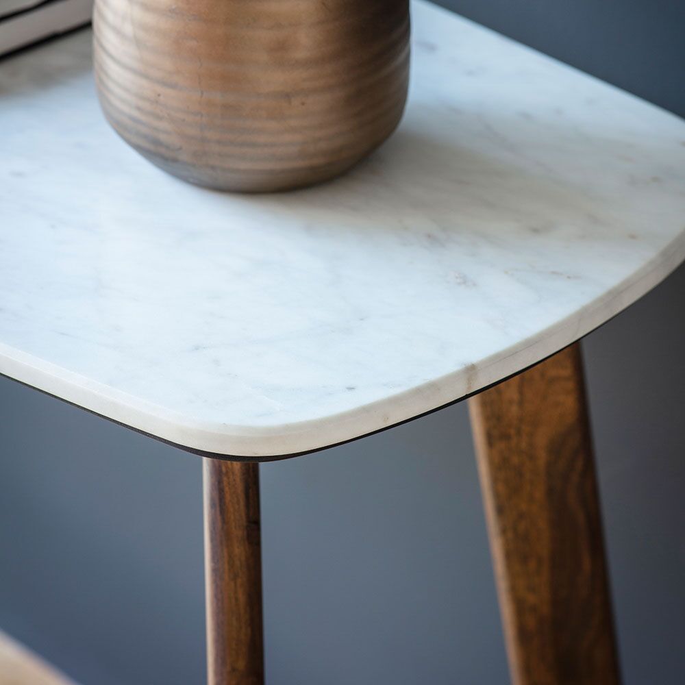Managua Console Table Dark Wood / Marble - Image 4