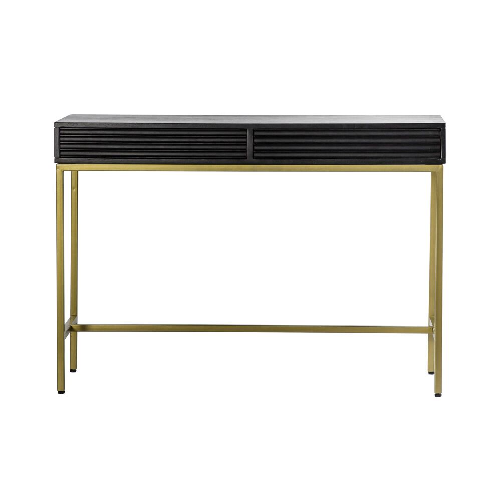Pavlova 2 Drawer Console Table Black / Gold - Image 5