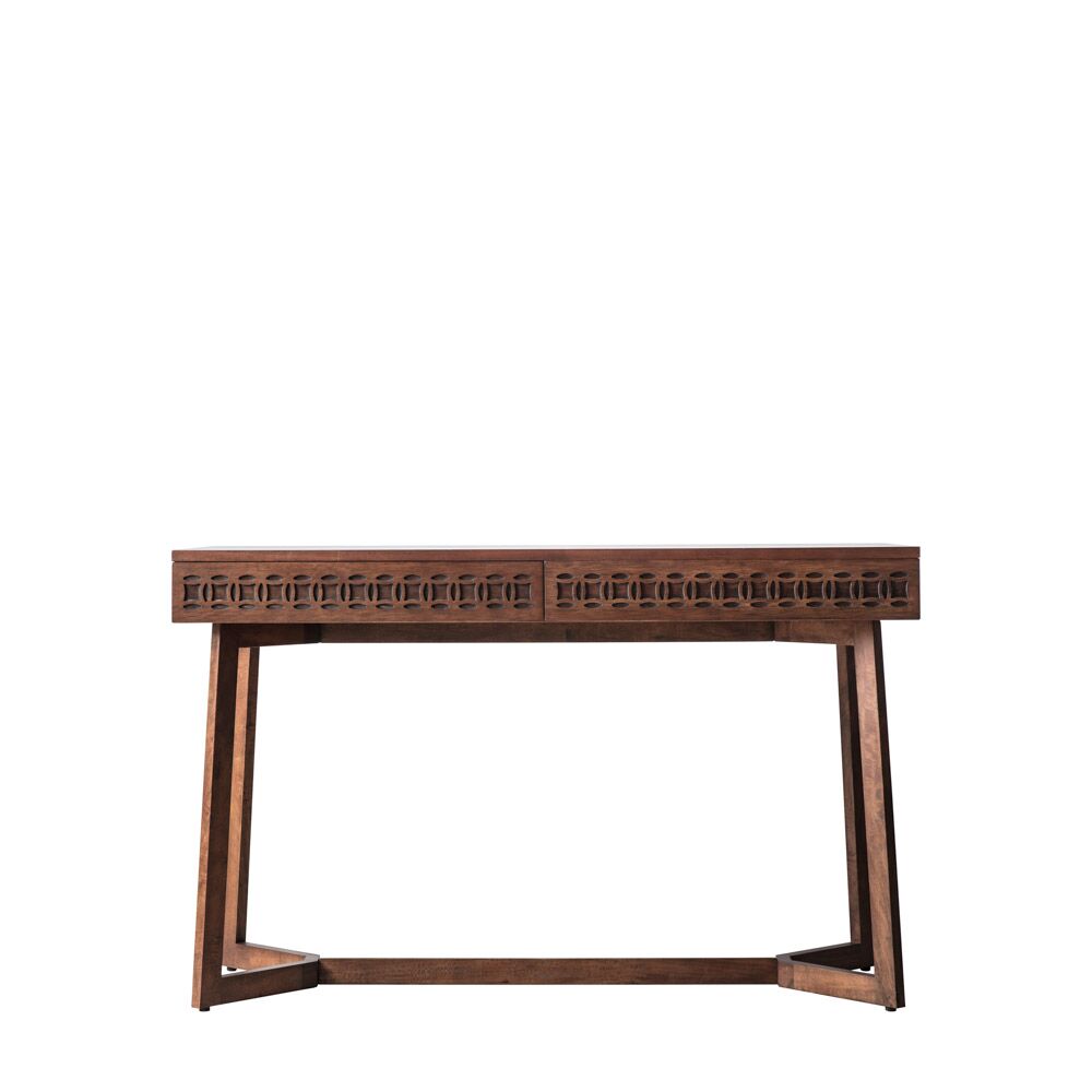 Aswan Retreat 2 Drawer Desk Brown Mango - Image 5