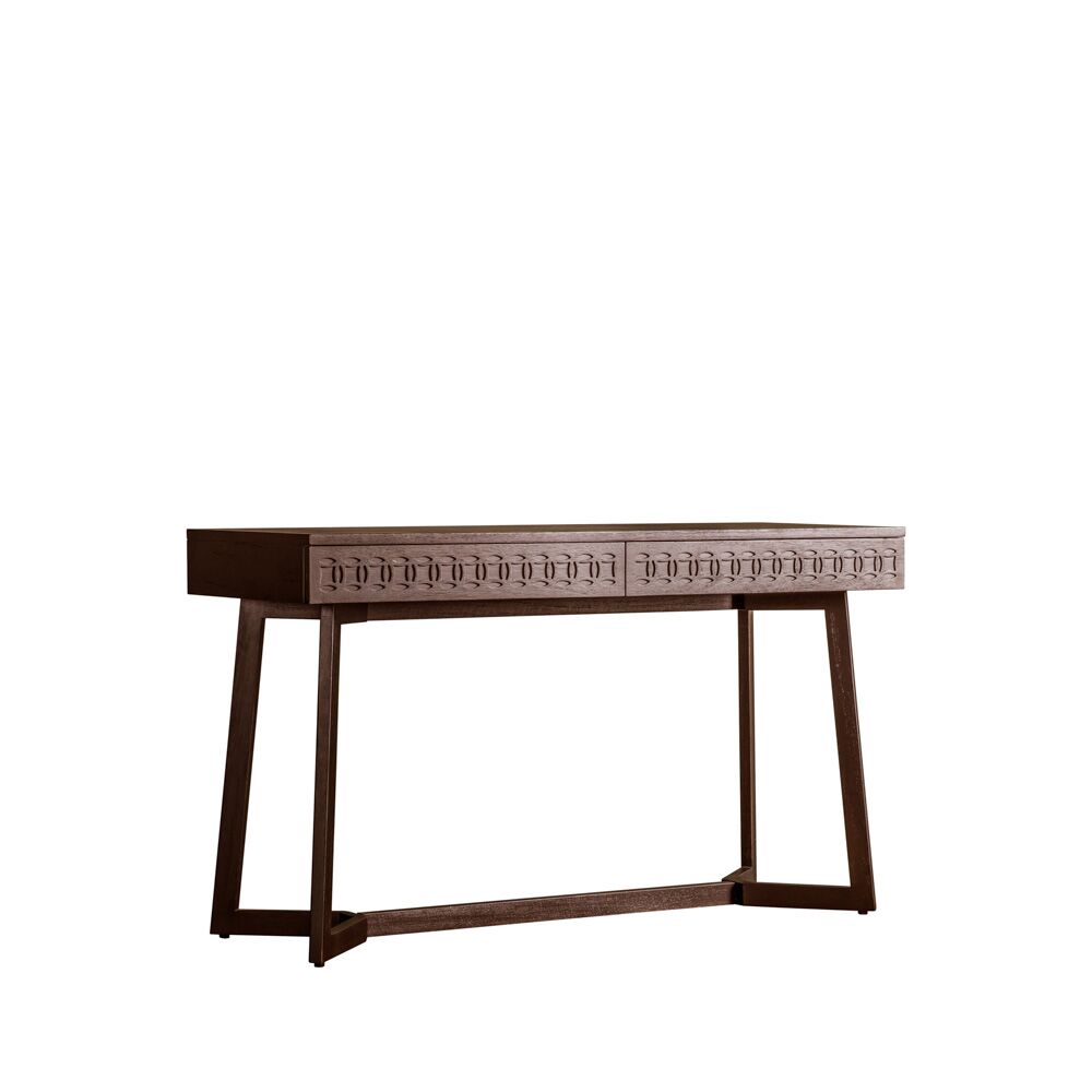 Aswan Retreat 2 Drawer Desk Brown Mango - Image 3