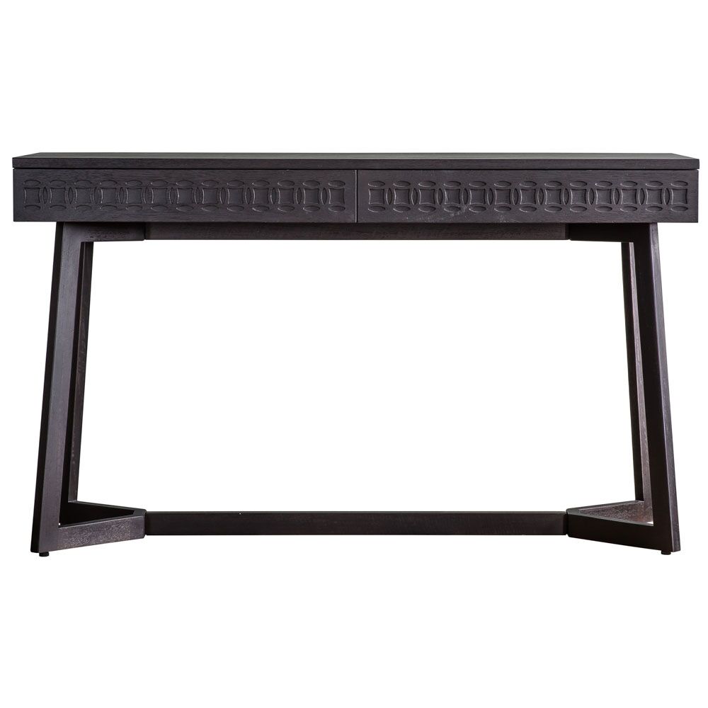 Aswan Boutique 2 Drawer Desk Black Mango - Image 5