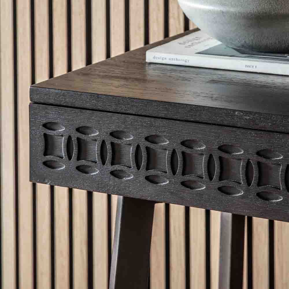 Aswan Boutique 2 Drawer Desk Black Mango - Image 2