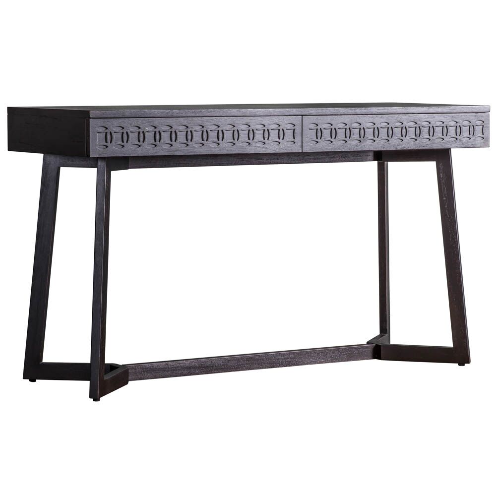 Aswan Boutique 2 Drawer Desk Black Mango - Image 3