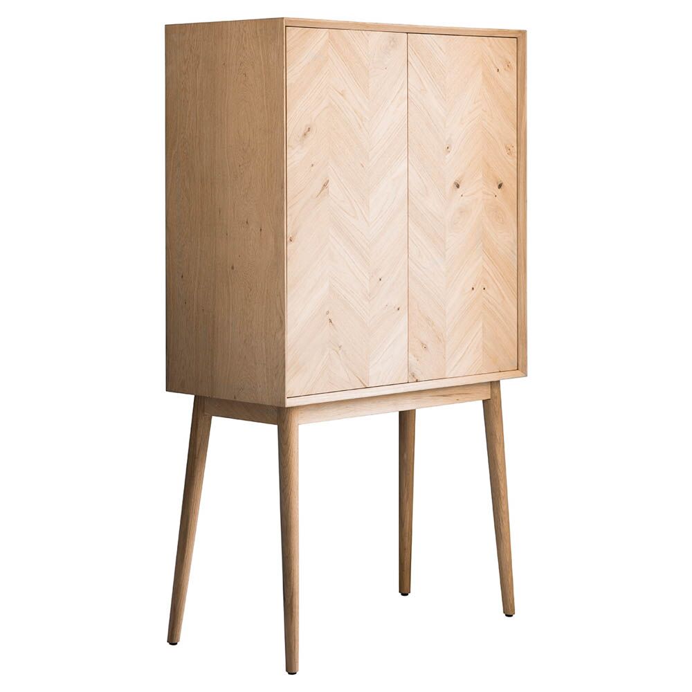 Florence 2 Door Cocktail Cabinet Oak - Image 5