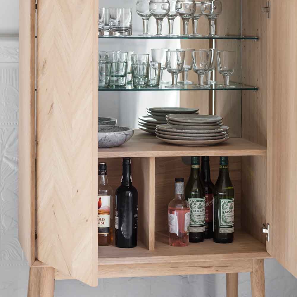 Florence 2 Door Cocktail Cabinet Oak - Image 2