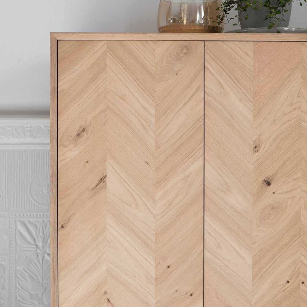 Florence 2 Door Cocktail Cabinet Oak - Image 4
