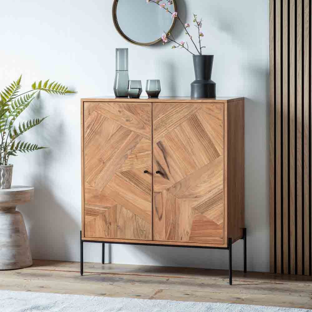 Springfield 2 Door Drinks Cabinet Natural Acacia - Image 3