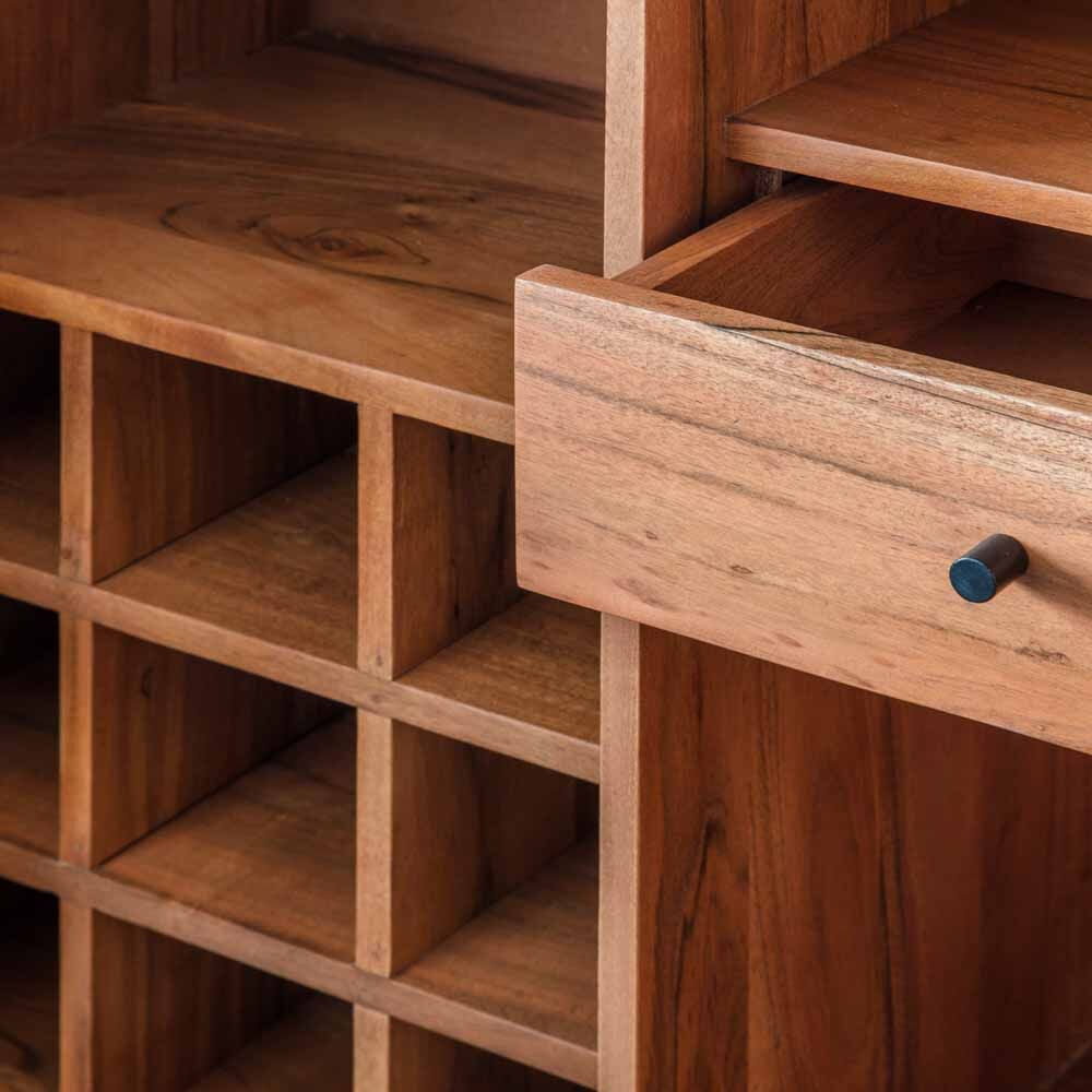 Springfield 2 Door Drinks Cabinet Natural Acacia - Image 4